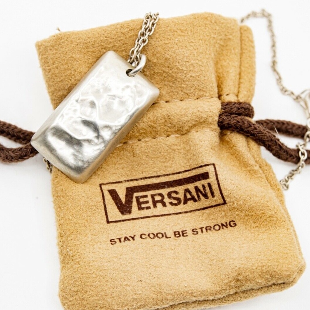 Versani 925 Sterling Silver Pendant Dog Tag Necklace